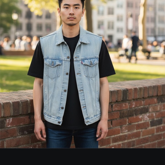 Levi's Classic Blue Denim Vest - Picture 5 of 5